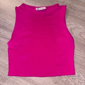Zara Pink high neck crop top